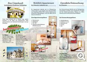 Faltflyer Layoutvorschlag - Haus Engelhardt Ferienwohnungen Schellerhau - Rückseite